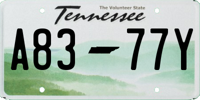 TN license plate A8377Y
