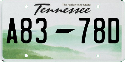 TN license plate A8378D