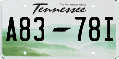 TN license plate A8378I