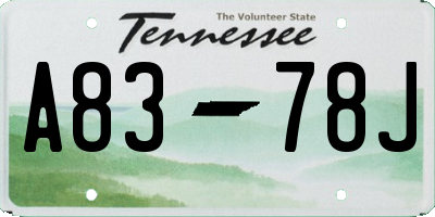 TN license plate A8378J