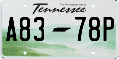TN license plate A8378P