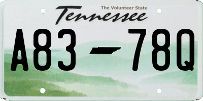 TN license plate A8378Q