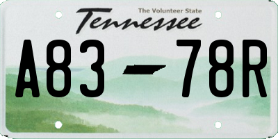 TN license plate A8378R