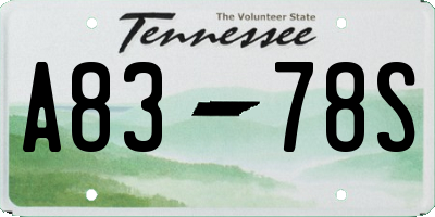 TN license plate A8378S