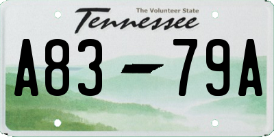 TN license plate A8379A