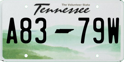 TN license plate A8379W