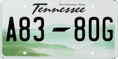 TN license plate A8380G