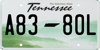 TN license plate A8380L