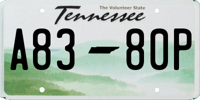 TN license plate A8380P