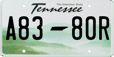 TN license plate A8380R