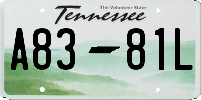 TN license plate A8381L