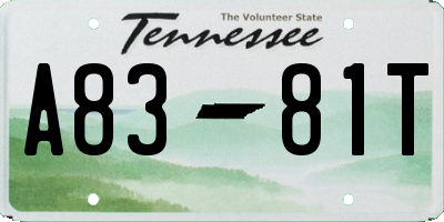 TN license plate A8381T