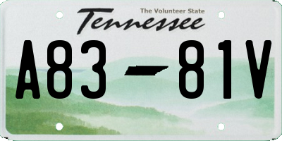 TN license plate A8381V