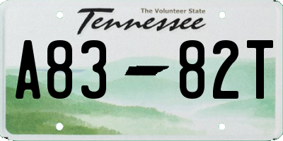 TN license plate A8382T