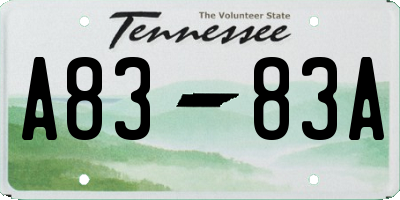 TN license plate A8383A
