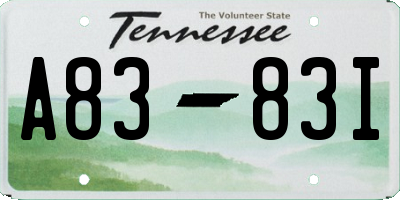 TN license plate A8383I