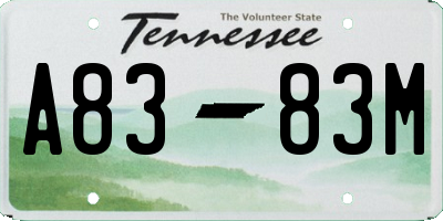 TN license plate A8383M