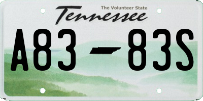 TN license plate A8383S