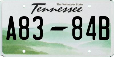 TN license plate A8384B