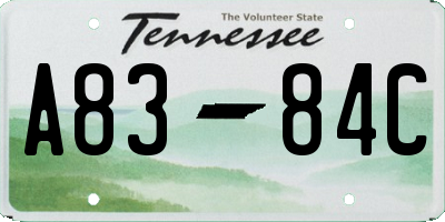 TN license plate A8384C