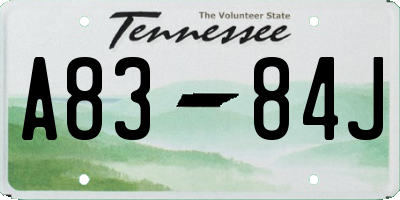 TN license plate A8384J