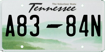 TN license plate A8384N