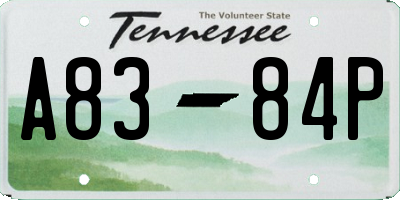 TN license plate A8384P