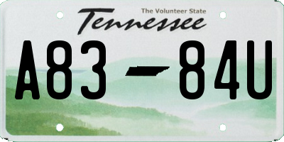 TN license plate A8384U