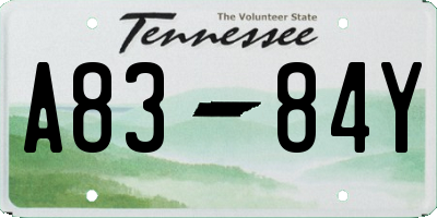 TN license plate A8384Y