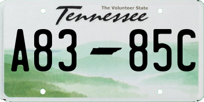 TN license plate A8385C