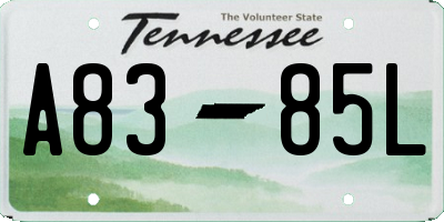 TN license plate A8385L
