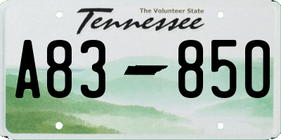 TN license plate A8385O