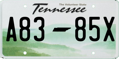 TN license plate A8385X