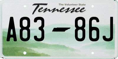 TN license plate A8386J