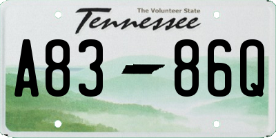 TN license plate A8386Q