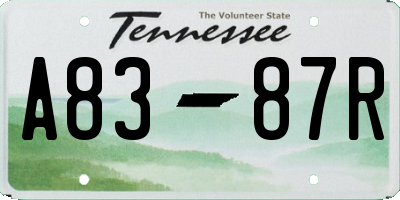 TN license plate A8387R