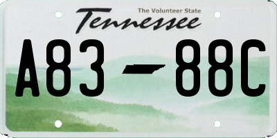 TN license plate A8388C