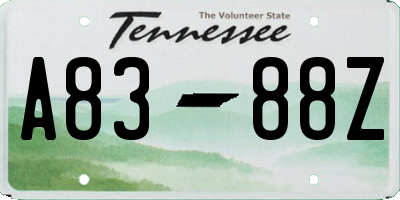 TN license plate A8388Z