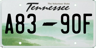 TN license plate A8390F