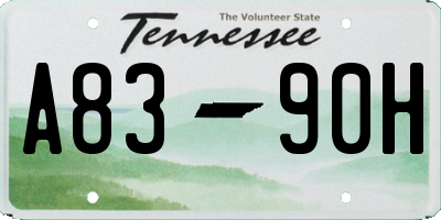 TN license plate A8390H