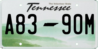 TN license plate A8390M