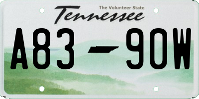 TN license plate A8390W
