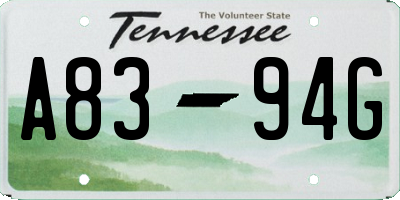 TN license plate A8394G