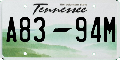 TN license plate A8394M