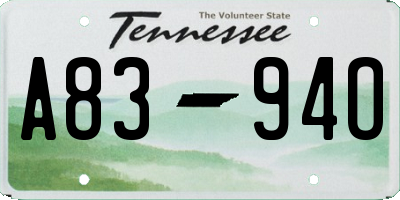 TN license plate A8394O