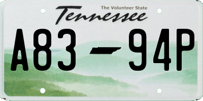 TN license plate A8394P