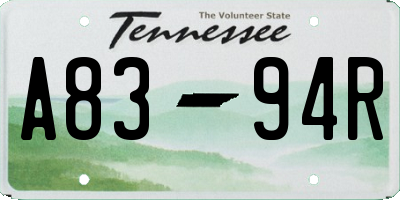 TN license plate A8394R