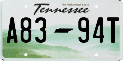 TN license plate A8394T