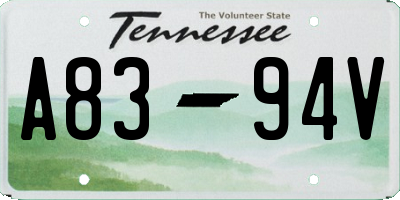 TN license plate A8394V