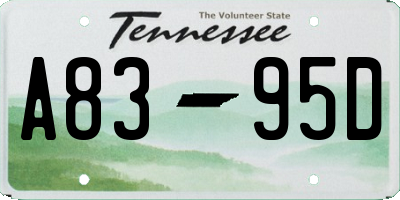 TN license plate A8395D
